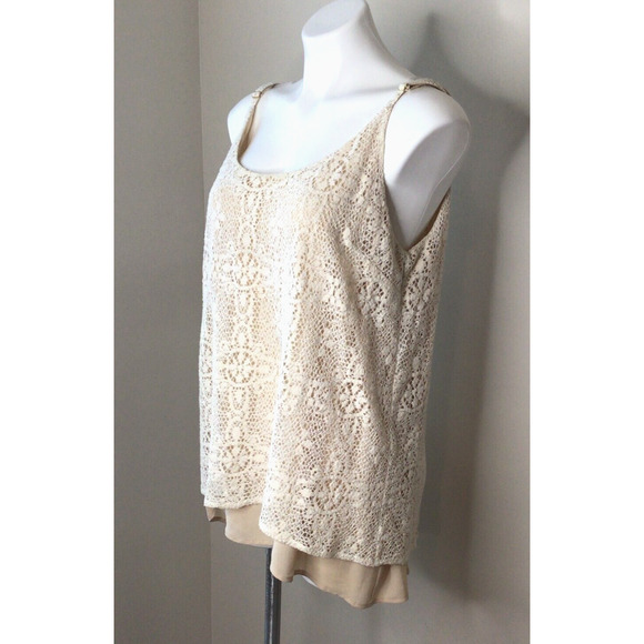 Cabi It Girl Ivory Lace Lined Camisole Blouse Style 798 Size XL - Picture 3 of 8